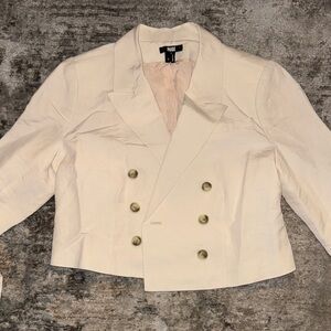 PAIGE Off-White Double-Breasted Blazer